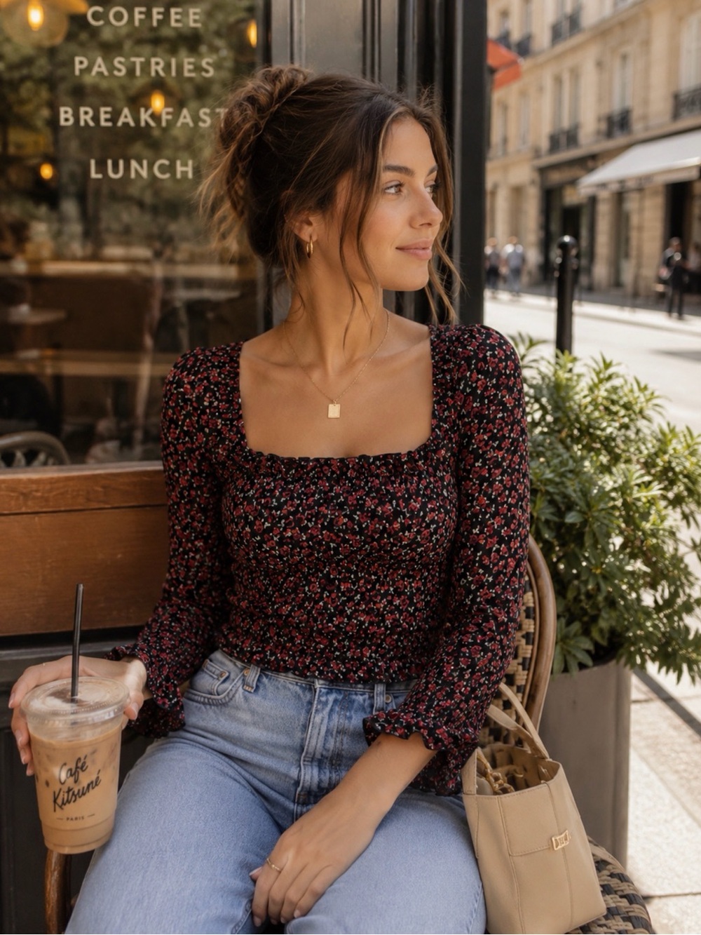Reformation Barb Top in Mable Size 2 Floral Cropped Cottagecore Dark Academia - Picture 1 of 14